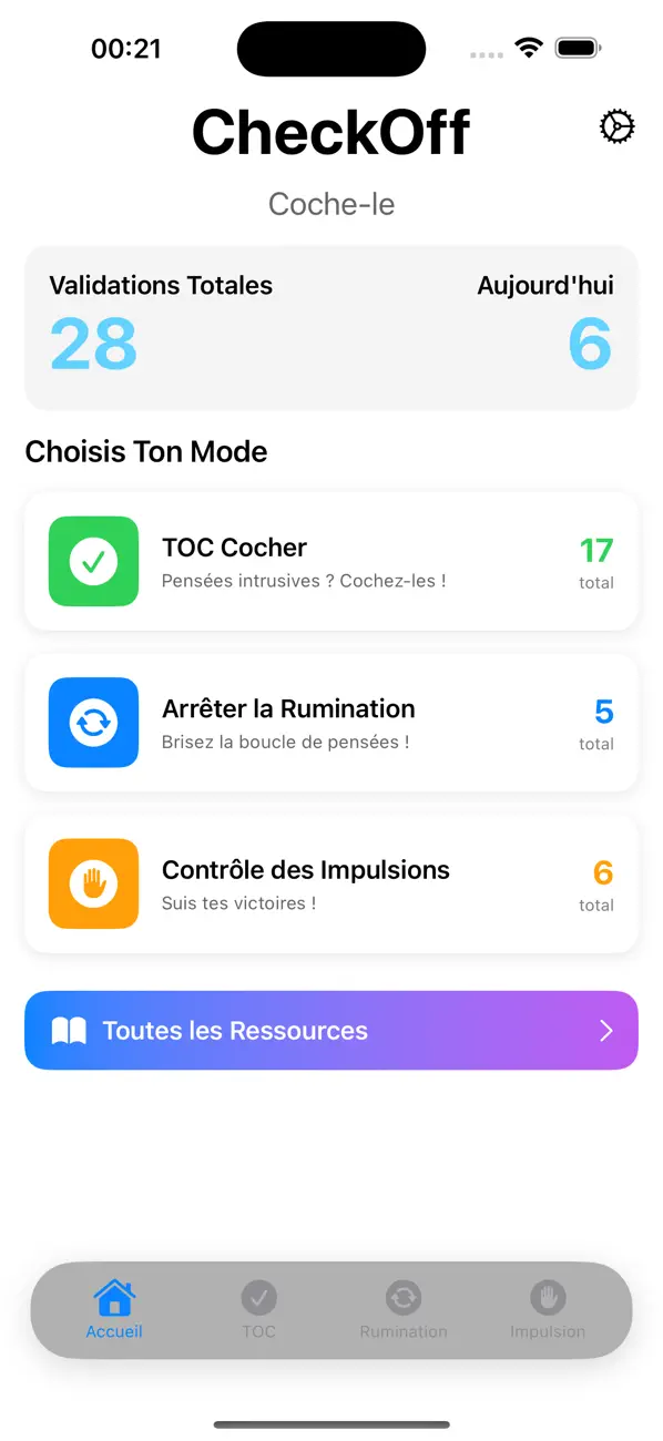 Screenshot #1 pour OCD, Overthinking, Impulses