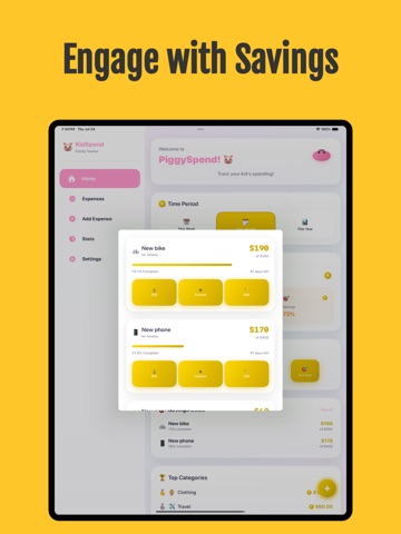 Kid Savings Tracker - KidSpend iPad screenshot
