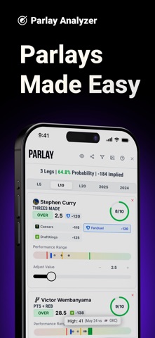 Parlay Analyzer: Player Props screenshot