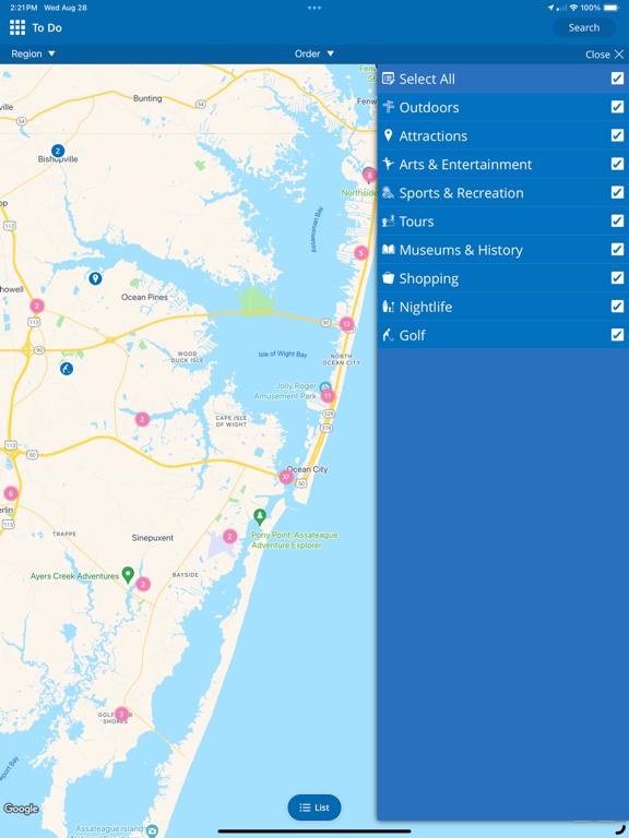 Discover Ocean City iPad screenshot 3 - Travel app