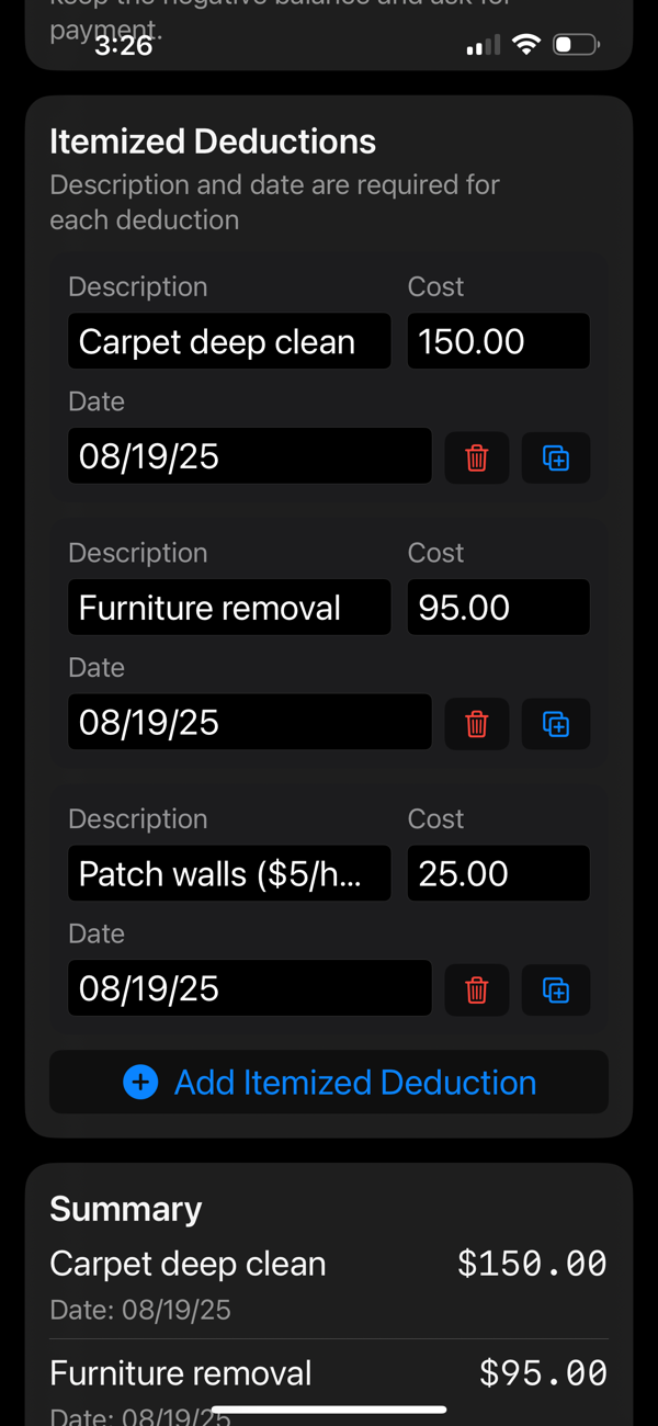 Deposit Letter PDF Generator screenshot 6
