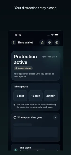 Time Wallet: Focus screenshot 1