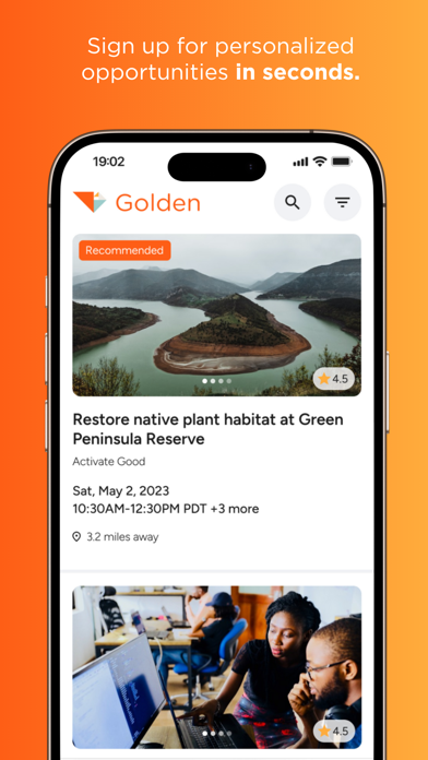 Golden: Volunteer Portal Screenshot