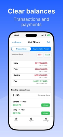 KoinShare – Shared Expenses iPhone screenshot