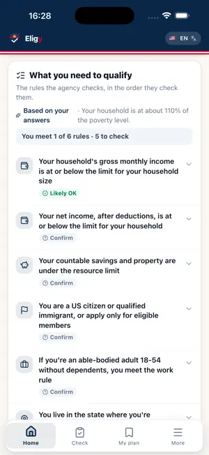 Eligy: US Benefits Finder screenshot 2