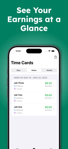 Hours Tracker: Track Job Hours iPhone screenshot
