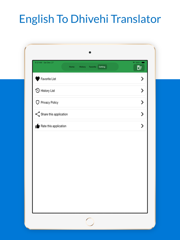 English To Dhivehi Translator iPad screenshot
