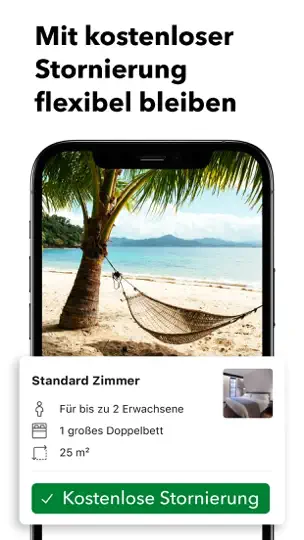 Screenshot von Booking.com: Hotel Angebote auf dem iPhone 5