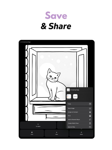 AI Coloring Page Generator iPad screenshot