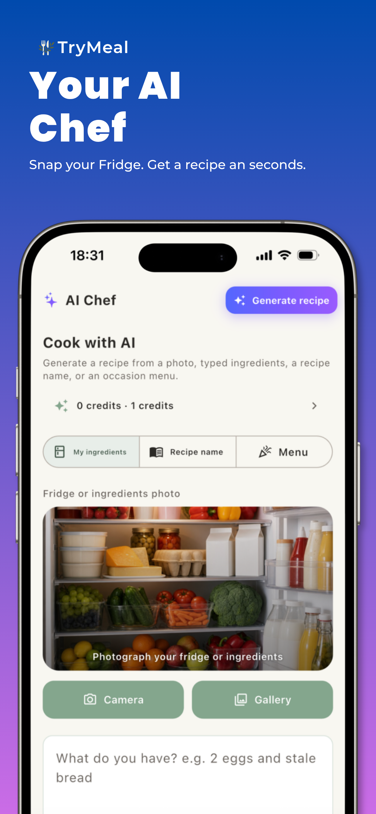 TryMeal AI Recipe & Meal Chef screenshot 2