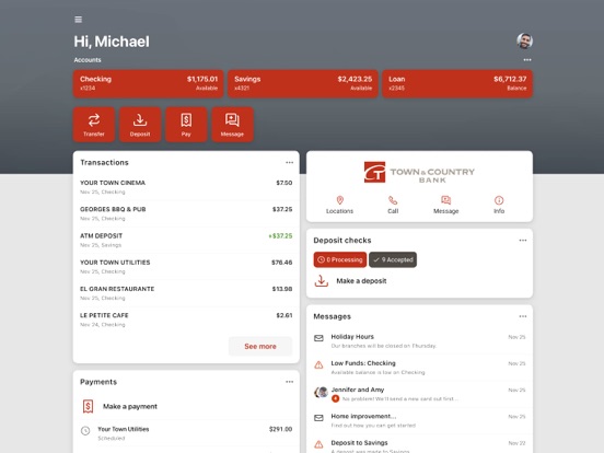 Town & Country Bank LV iPad screenshot 1 - Finance app