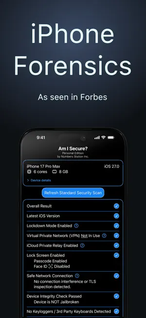 Am I Secure? Forensic Scan screenshot 1