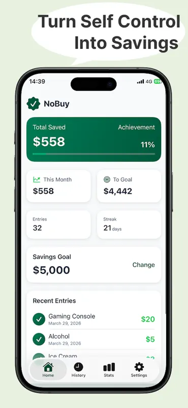 No Spend Tracker - Save Money screenshot 1 of 4