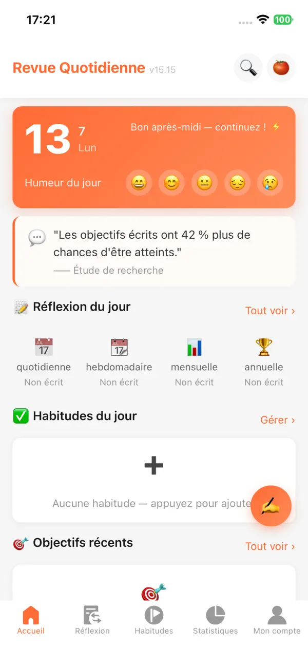 Screenshot #1 pour Revue Quotidienne - Habitudes