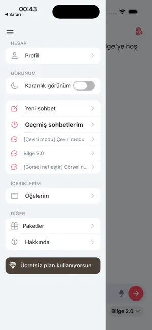 Bilge AI - Türk Yapay Zeka iPhone screenshot 3