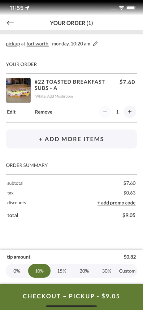 The Great Outdoors Sub Shop screenshot 4
