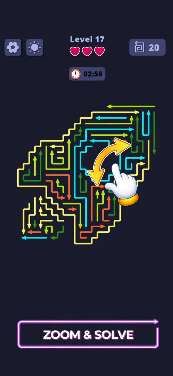 Screenshot #3 pour Arrow Flow: Tap Out Puzzle