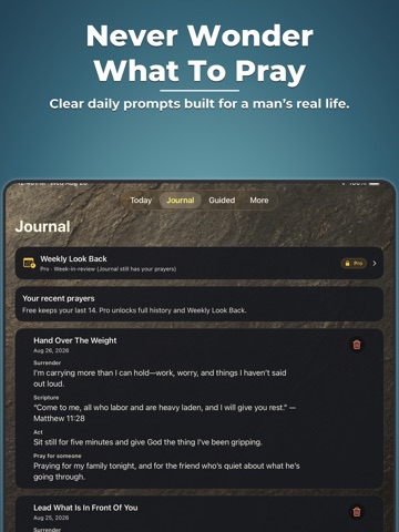 Forged: Prayer Journal For Men iPad screenshot