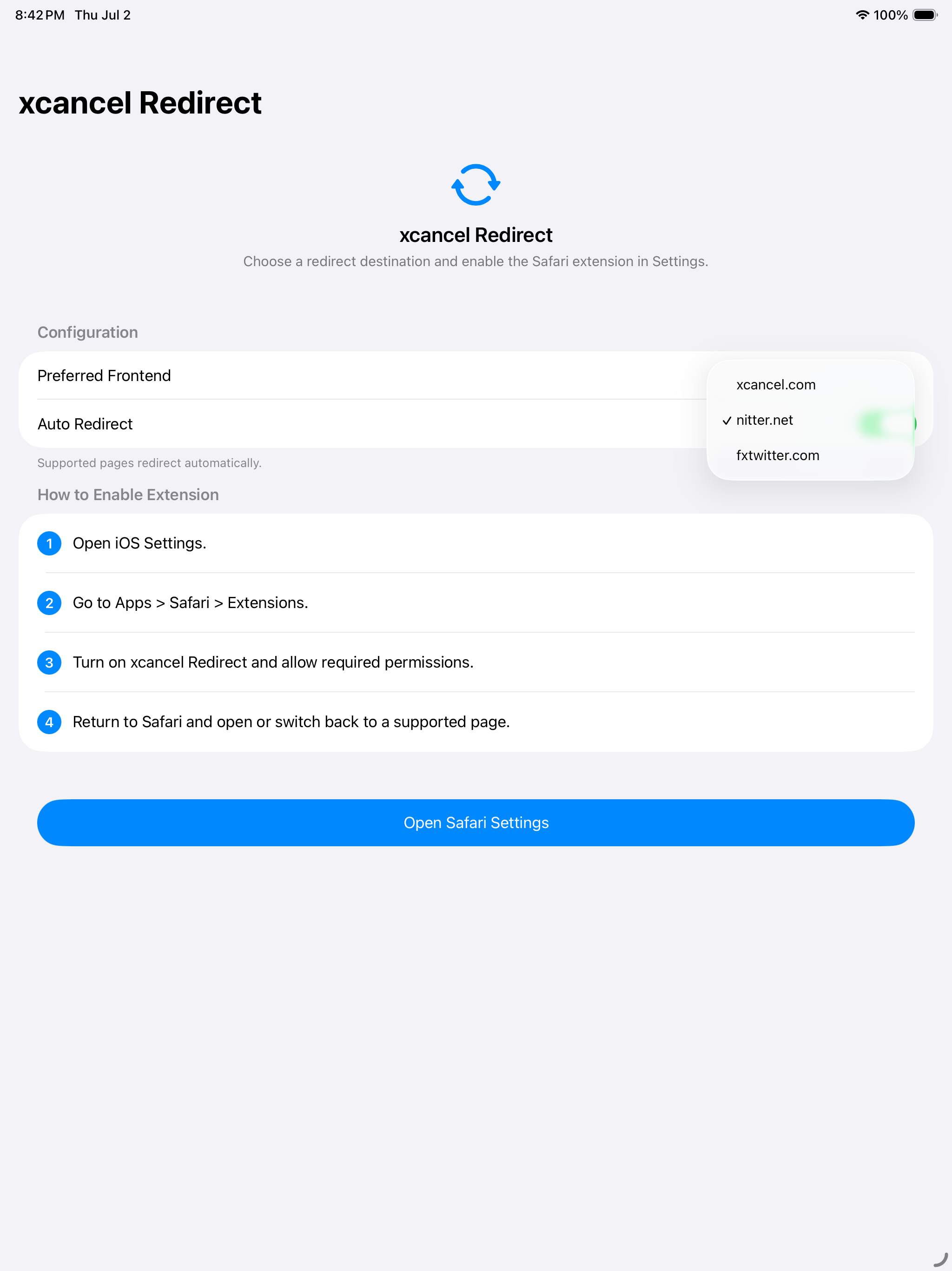 xcancel Redirect screenshot 4