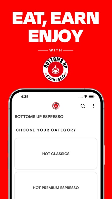 BOTTOMS UP ESPRESSO ORDERING Screenshot