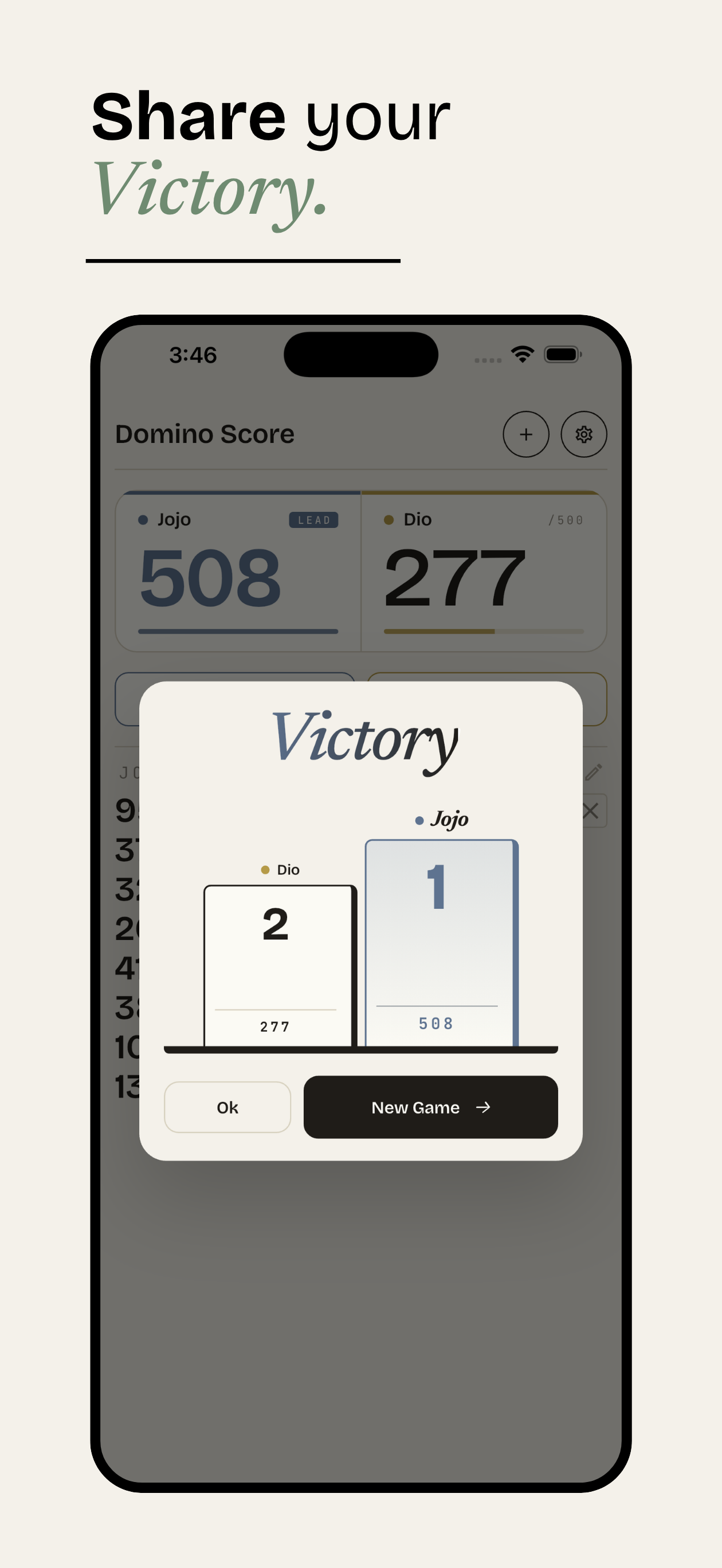 Domino Score Tracker