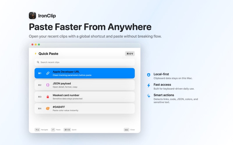 IronClip: Clipboard Manager screenshot