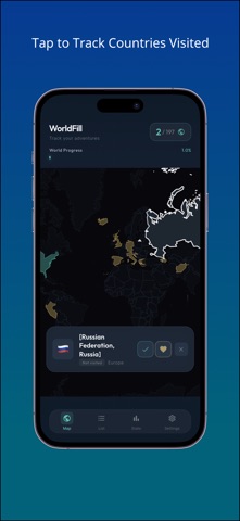 WorldFill - Travel Map Screenshot 1 of 3