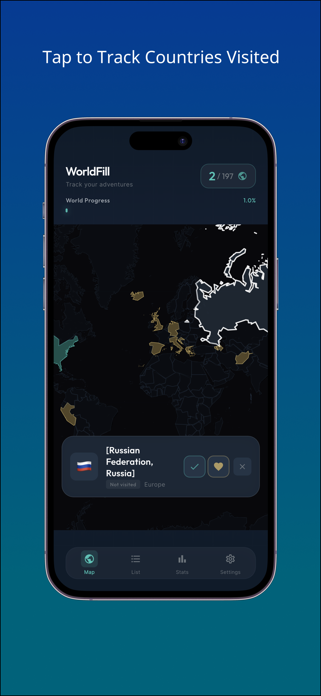 WorldFill - Travel Map Screenshot 1 of 3