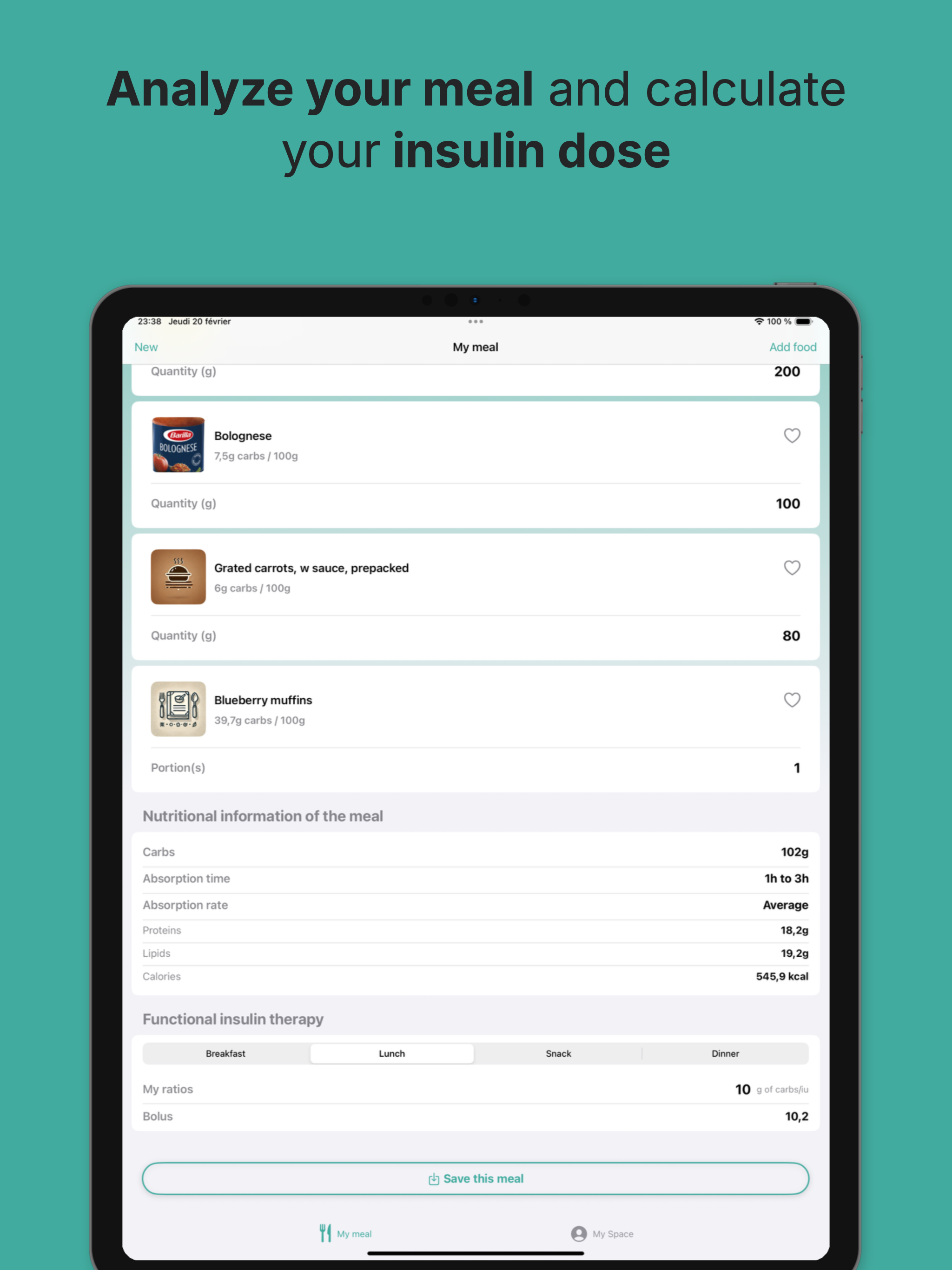 GlyceMeal - Carbs calculator