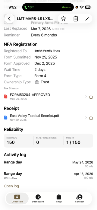 EVT: Firearm & NFA Tracker Screenshot 5 of 7