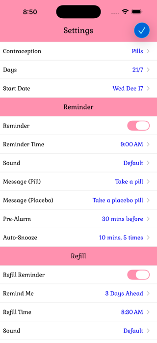 Birth Control Pill Reminder Screenshot 2 of 6