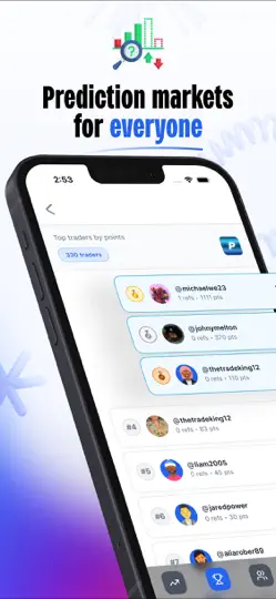 Captura de pantalla de Polyswipe: Prediction Markets en iPhone 2