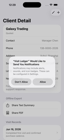 Visit Ledger · Screenshots 4