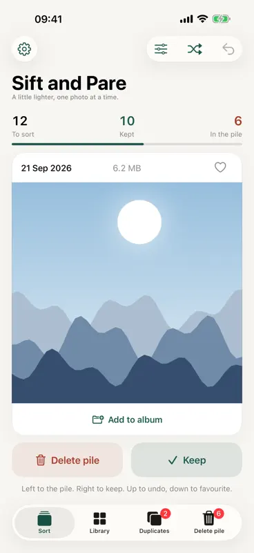 Sift and Pare: Swipe to sort screenshot 1 of 6