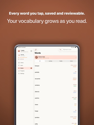 Léelo: Spanish EPUB Reader iPad screenshot