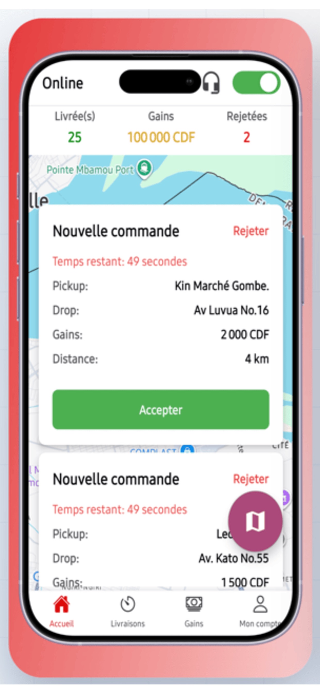 Screenshot 1 of Tabemo Livreur