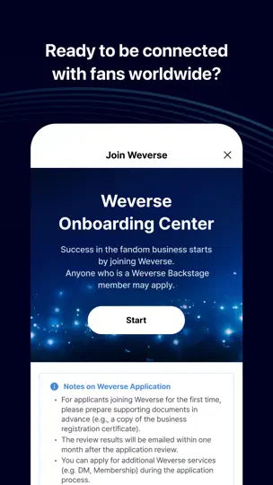 Captura de pantalla de Weverse Backstage en iPhone 3