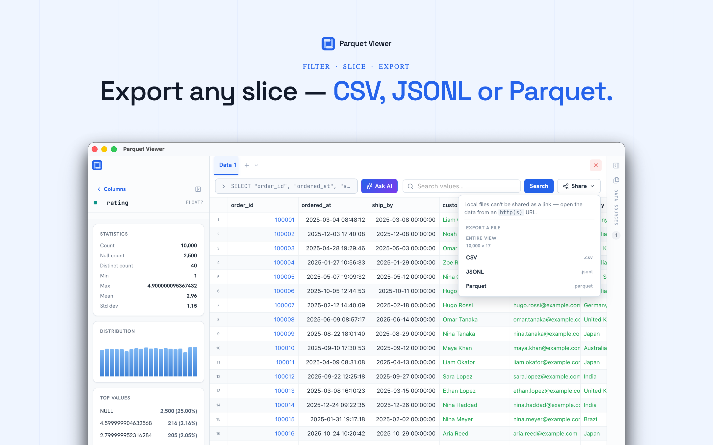 Parquet Viewer