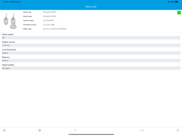 Endress+Hauser SmartBlue iPad screenshot