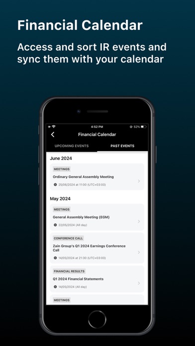 Zain Group Investor Relations Screenshot