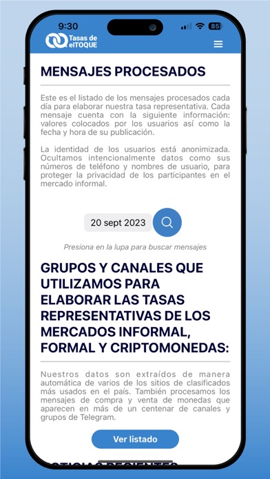 Tasas de elTOQUE Screenshot