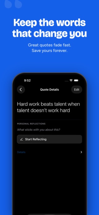 Quote Reflect: Save Insights Screenshot 1 of 6