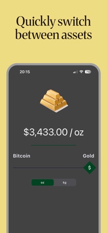 Live Bitcoin Gold Silver Price iPhone screenshot