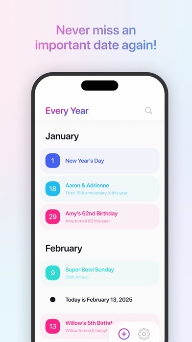 Every Year Calendar Screenshot