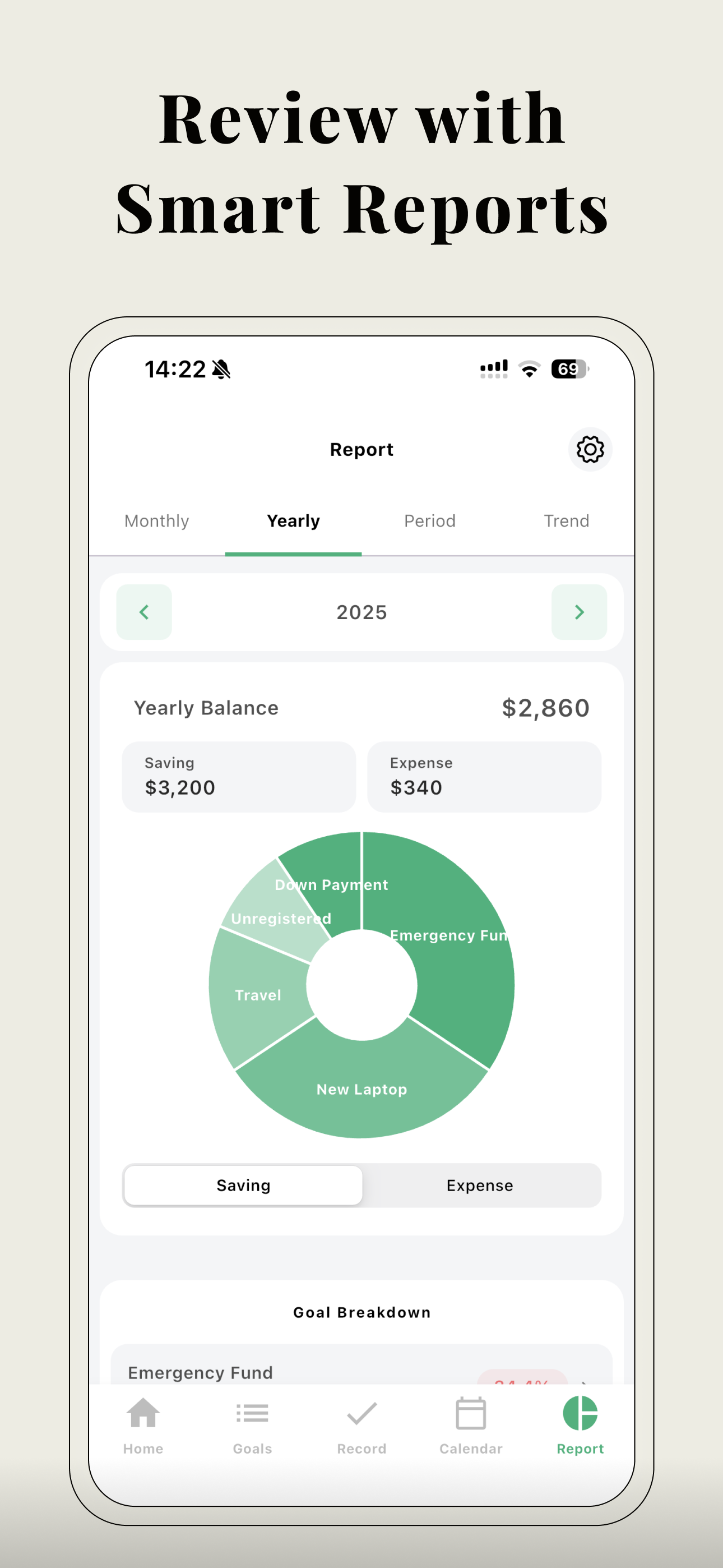 SaveNote-Goal based Budgeting