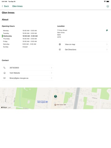 Glen Innes Public Library iPad screenshot