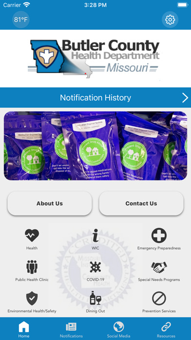 Butler County Public Health Screenshot