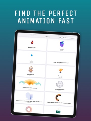 lottiebox iPad screenshot