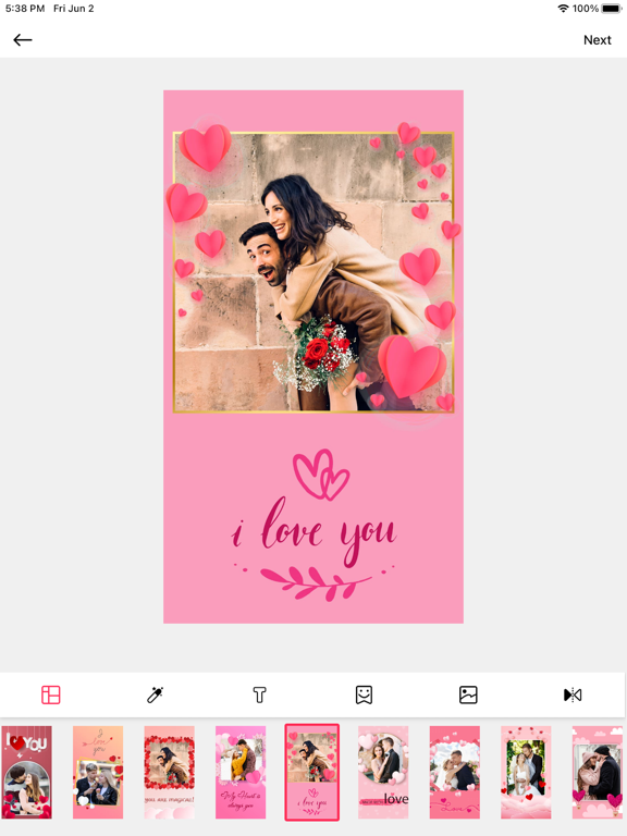 Anniversary Photo Frames Maker iPad screenshot 9 - Photo & Video app