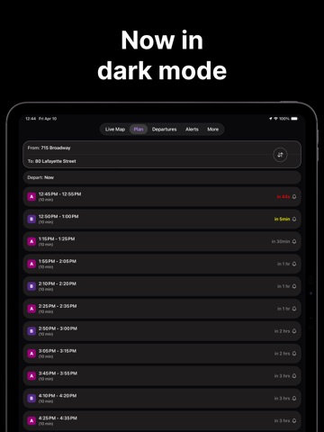 NYUBus iPad screenshot